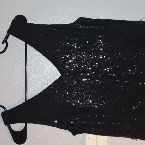 Vintage Deadstock NWT Black Sequin Doncaster Midi Dress Holiday Christmas NYE 10 - Picture 6 of 9